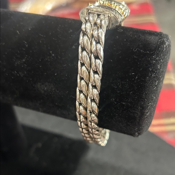 Intricate Silver and Gold Women's Bracelet - Picture 3 of 4